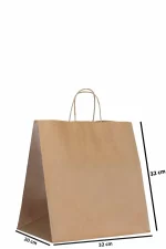 Kraft Çanta 32x20x32 cm(Kağıt Poşet Çanta) Burgu Saplı