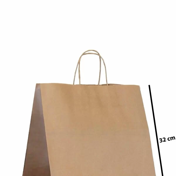 Kraft Çanta 32x20x32 cm(Kağıt Poşet Çanta) Burgu Saplı
