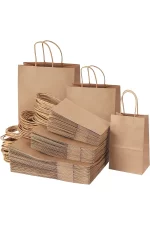 Kraft Çanta 32x20x32 cm(Kağıt Poşet Çanta) Burgu Saplı - Görsel 4